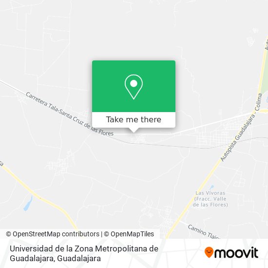 Mapa de Universidad de la Zona Metropolitana de Guadalajara