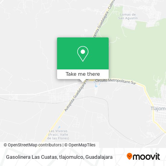 Gasolinera Las Cuatas, tlajomulco map