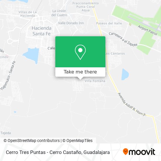 Cerro Tres Puntas - Cerro Castaño map
