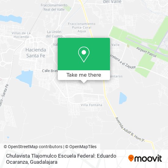 Mapa de Chulavista Tlajomulco Escuela Federal: Eduardo Ocaranza