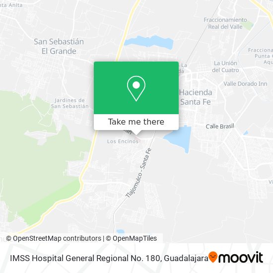 Mapa de IMSS Hospital General Regional No. 180