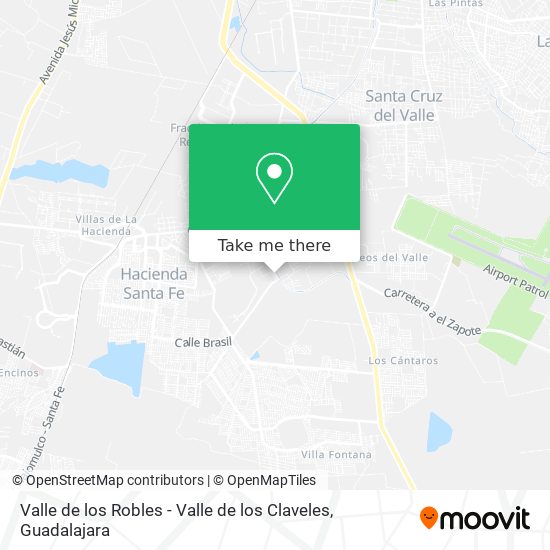 Mapa de Valle de los Robles - Valle de los Claveles