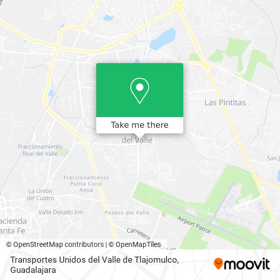 Transportes Unidos del Valle de Tlajomulco map