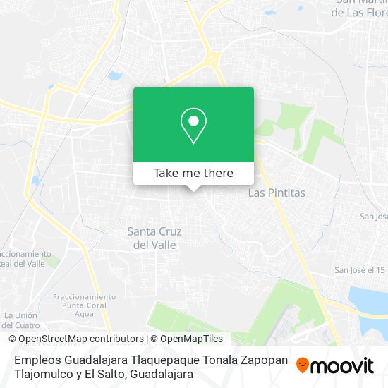 Empleos Guadalajara Tlaquepaque Tonala Zapopan Tlajomulco y El Salto map