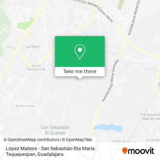 López Mateos - San Sebastian-Sta María Tequepexpan map