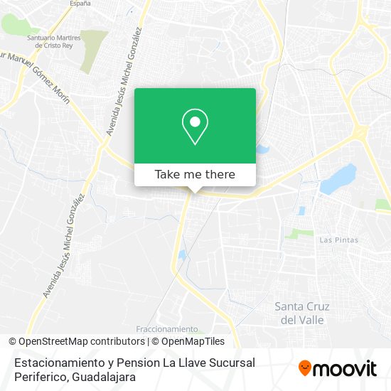 Mapa de Estacionamiento y Pension La Llave Sucursal Periferico