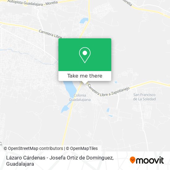 Lázaro Cárdenas - Josefa Ortiz de Domínguez map