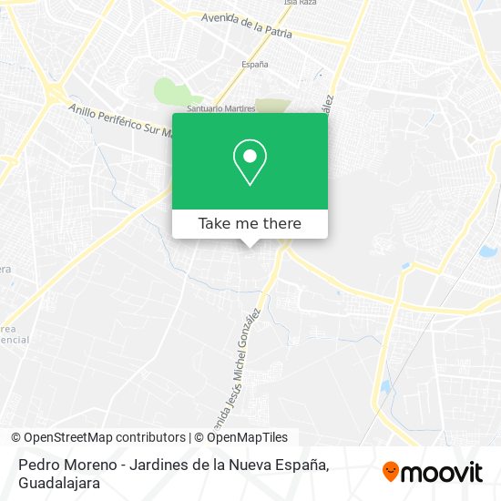 Mapa de Pedro Moreno - Jardines de la Nueva España
