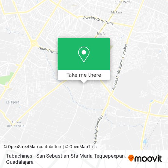 Mapa de Tabachines - San Sebastian-Sta María Tequepexpan