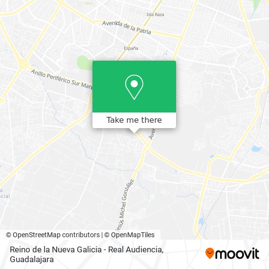 Reino de la Nueva Galicia - Real Audiencia map