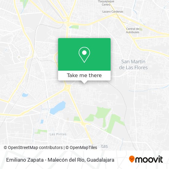 Mapa de Emiliano Zapata - Malecón del Río
