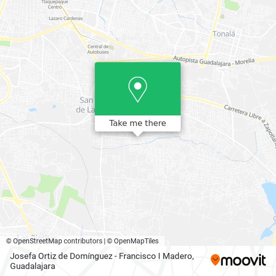 Josefa Ortiz de Domínguez - Francisco I Madero map