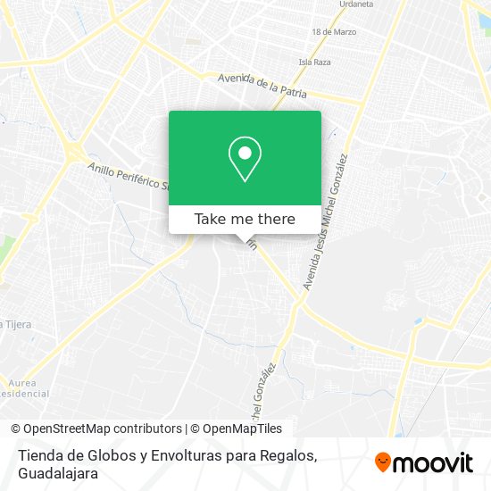 Mapa de Tienda de Globos y Envolturas para Regalos