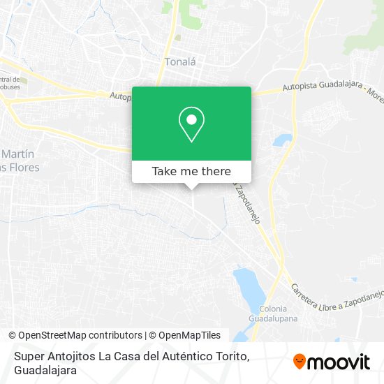 Super Antojitos La Casa del Auténtico Torito map