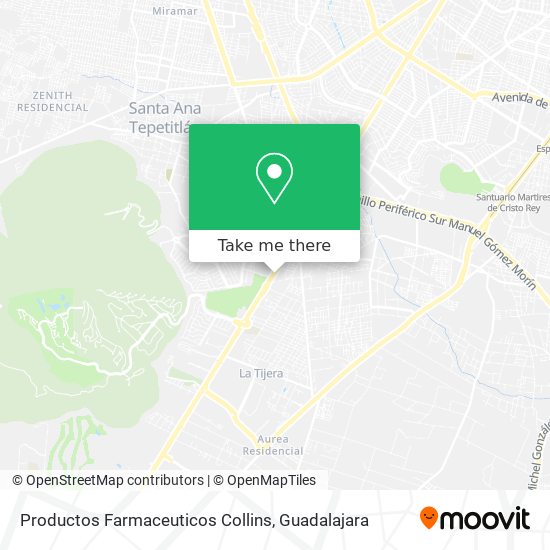 Productos Farmaceuticos Collins map