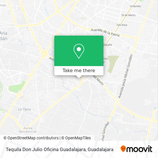 Tequila Don Julio Oficina Guadalajara map