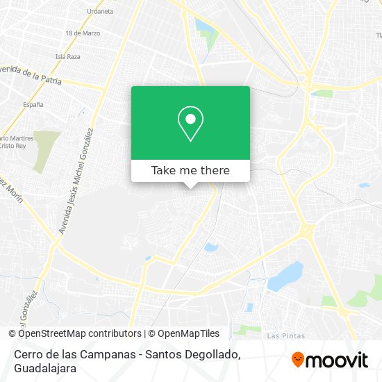 Cerro de las Campanas - Santos Degollado map