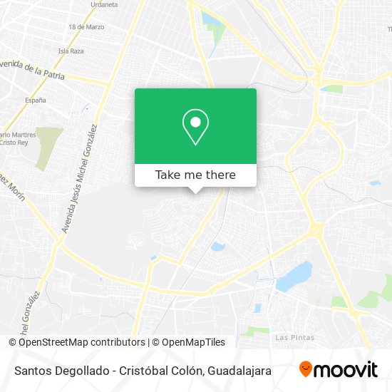 Santos Degollado - Cristóbal Colón map