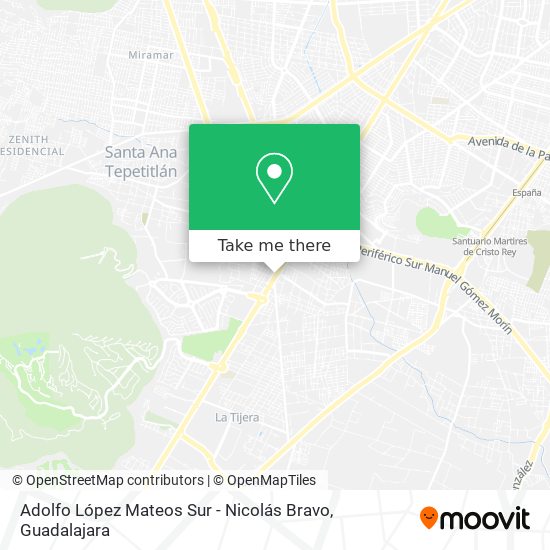 Adolfo López Mateos Sur - Nicolás Bravo map