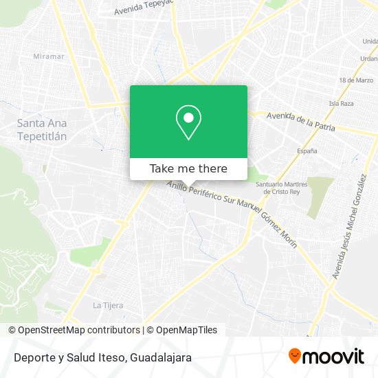 Deporte y Salud Iteso map