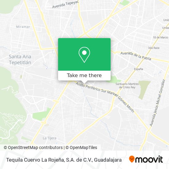 Tequila Cuervo La Rojeña, S.A. de C.V. map