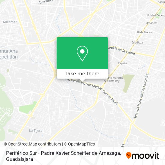 Mapa de Periférico Sur - Padre Xavier Scheifler de Amezaga
