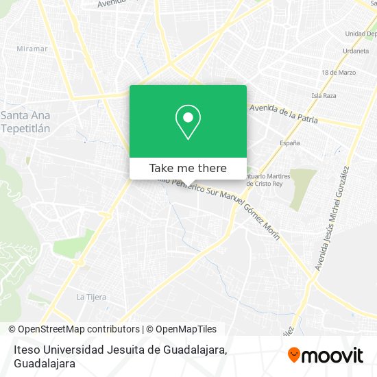 Mapa de Iteso Universidad Jesuita de Guadalajara