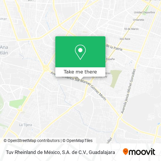 Mapa de Tuv Rheinland de México, S.A. de C.V.