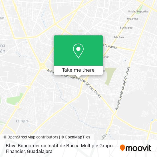 Mapa de Bbva Bancomer sa Instit de Banca Multiple Grupo Financier
