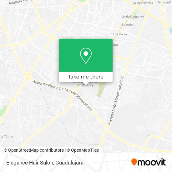 How to get to Elegance Hair Salon in Tlaquepaque by Bus or Train?