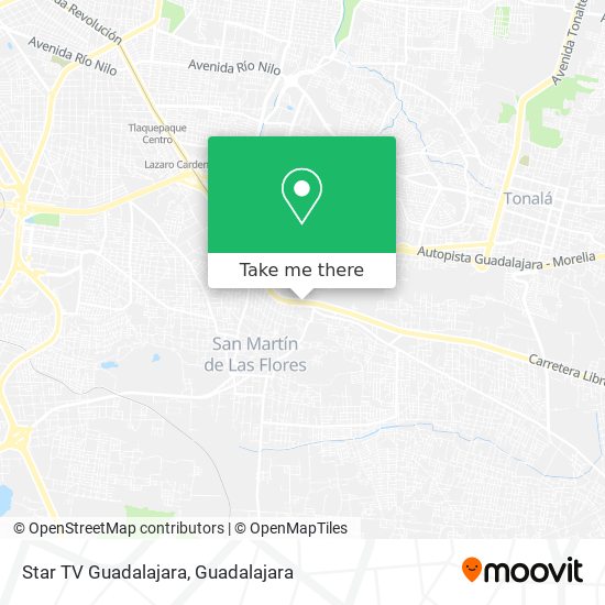 Star TV Guadalajara map