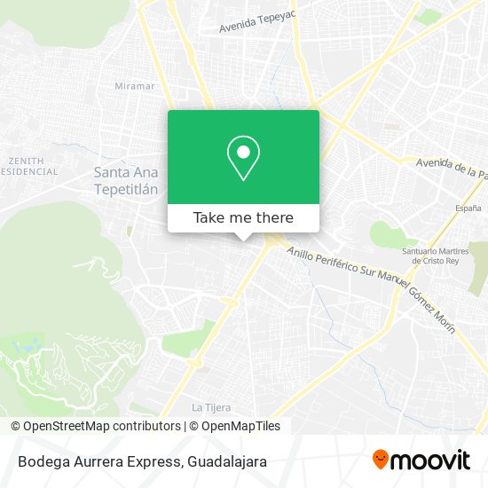 Mapa de Bodega Aurrera Express