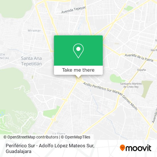 Periférico Sur - Adolfo López Mateos Sur map
