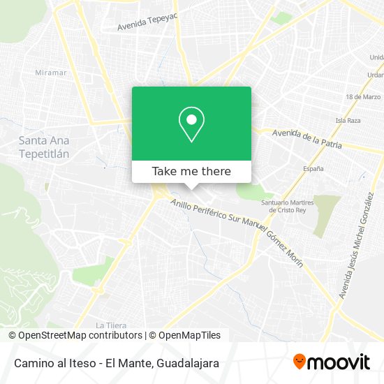 Camino al Iteso - El Mante map
