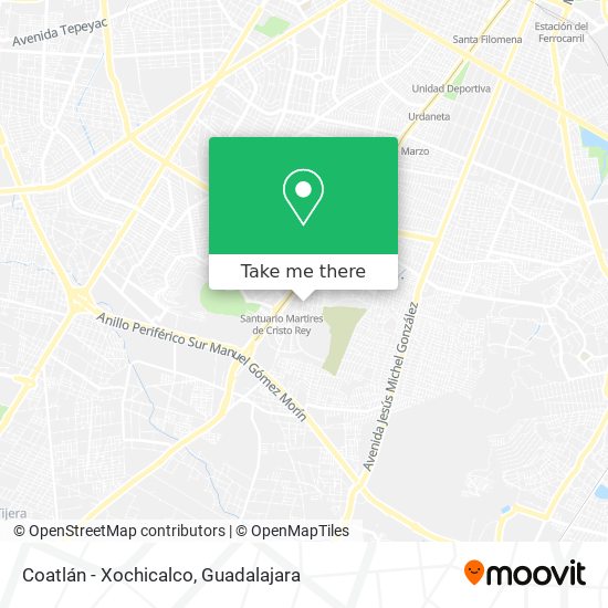 Coatlán - Xochicalco map