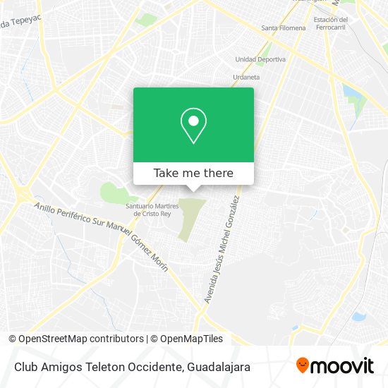How to get to Club Amigos Teleton Occidente in Guadalajara by Bus or Train?