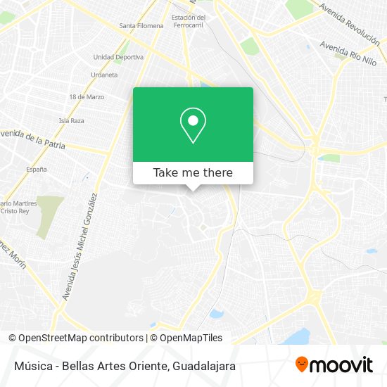 Música - Bellas Artes Oriente map