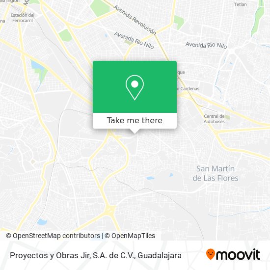 Mapa de Proyectos y Obras Jir, S.A. de C.V.