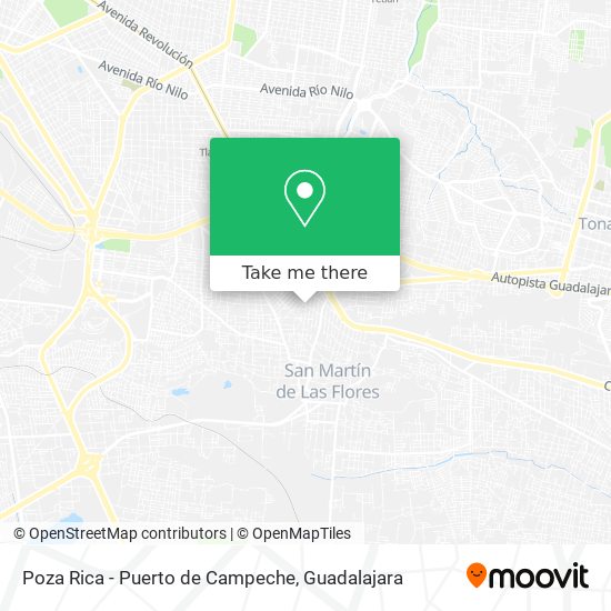 Poza Rica - Puerto de Campeche map