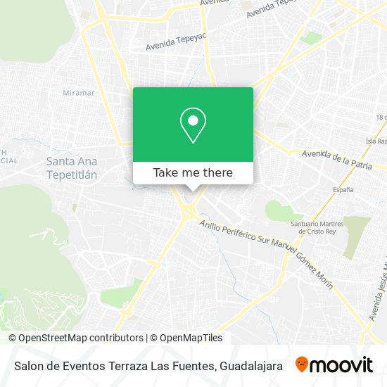 Mapa de Salon de Eventos Terraza Las Fuentes