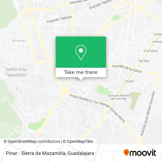Pinar - Sierra de Mazamitla map