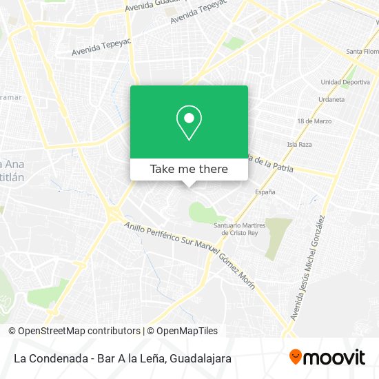 How to get to La Condenada - Bar A la Leña in Tlaquepaque by Bus or Train?