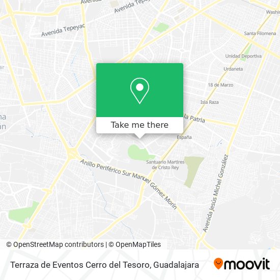 Mapa de Terraza de Eventos Cerro del Tesoro