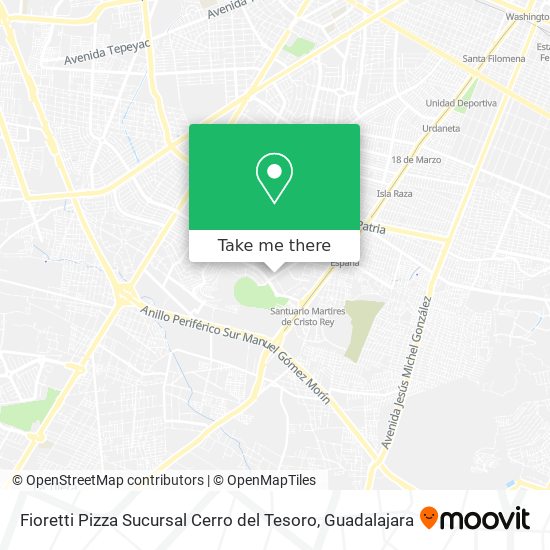 Mapa de Fioretti Pizza Sucursal Cerro del Tesoro