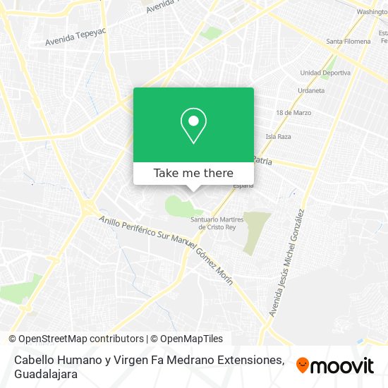 Cabello Humano y Virgen Fa Medrano Extensiones map