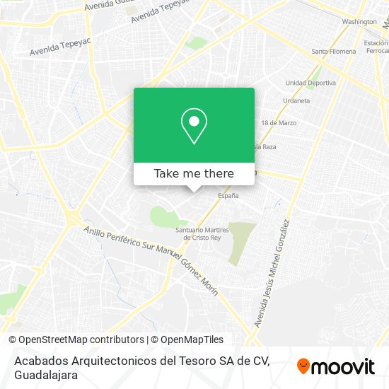 Acabados Arquitectonicos del Tesoro SA de CV map