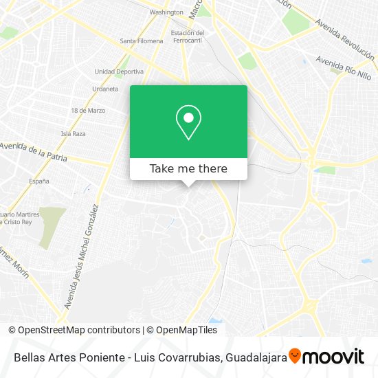 Bellas Artes Poniente - Luis Covarrubias map