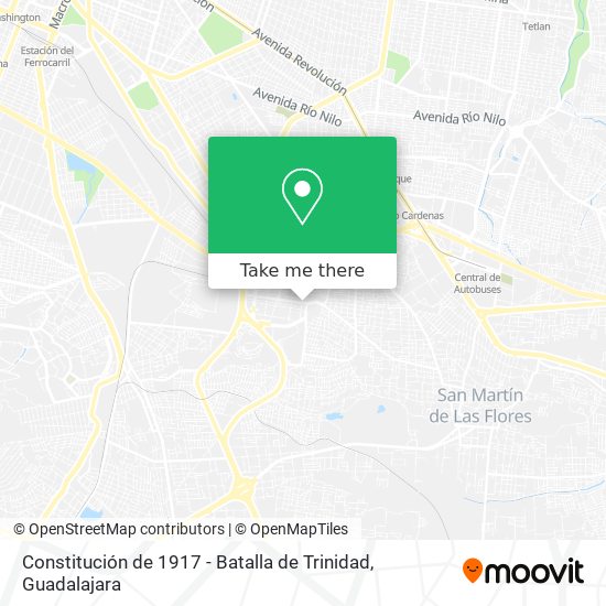 Mapa de Constitución de 1917 - Batalla de Trinidad