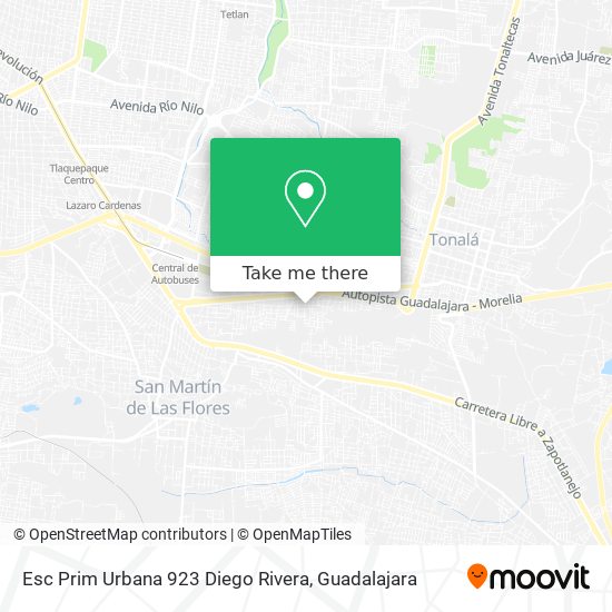 Mapa de Esc Prim Urbana 923 Diego Rivera