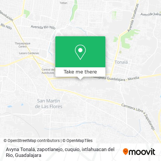 Avyna Tonalá, zapotlanejo, cuquio, ixtlahuacan del Rio map